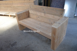 scaffolding wooden garden bench